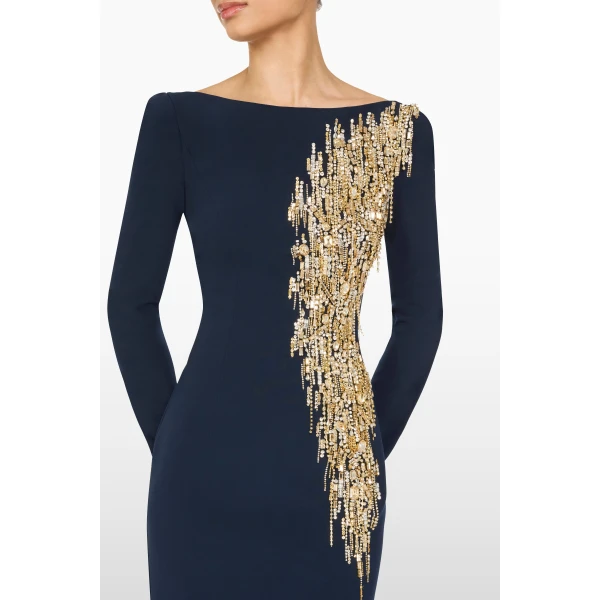 embellished evening gown