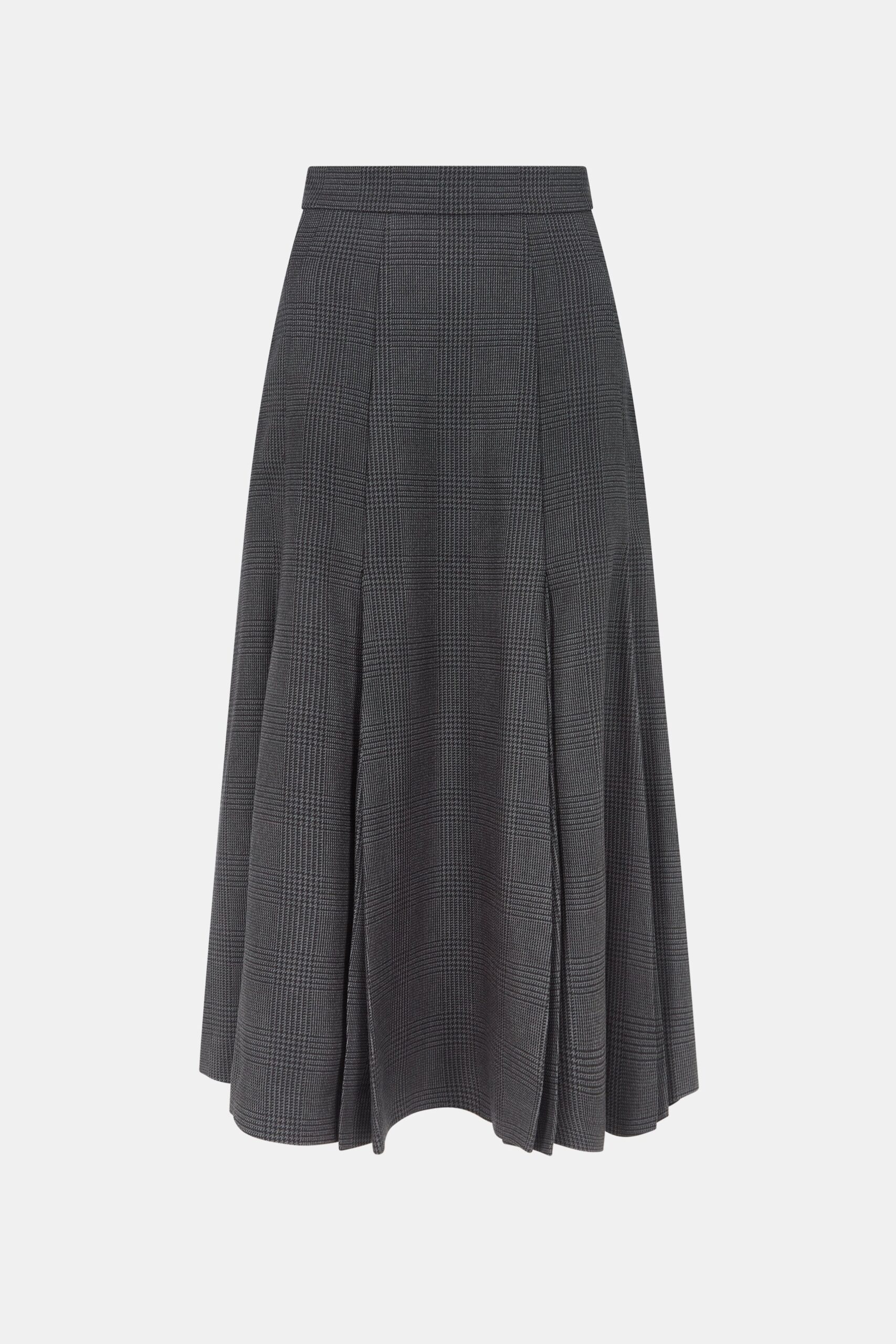Emilia Wickstead Kensie Skirt in Charcoal and Black Prince of Wales