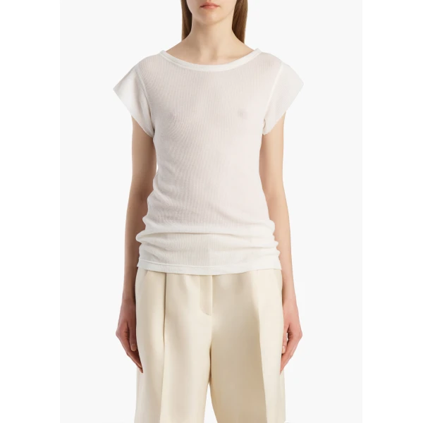 Angel Top in Chalk Cashmere Jersey