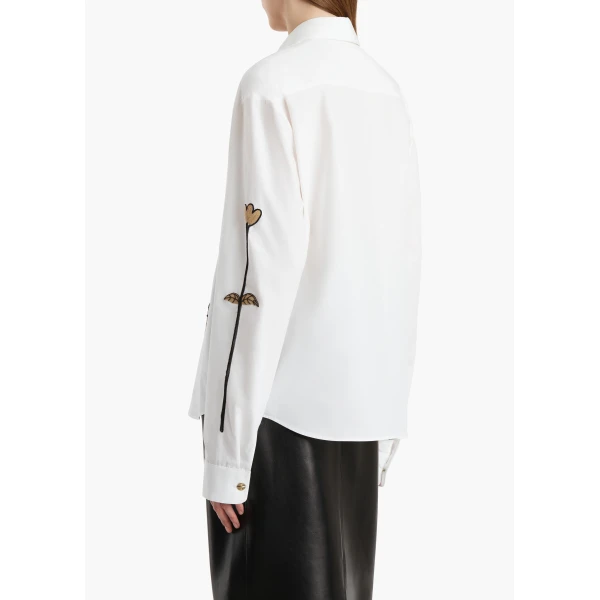 Chalk Cotton with Floral Embroidery top