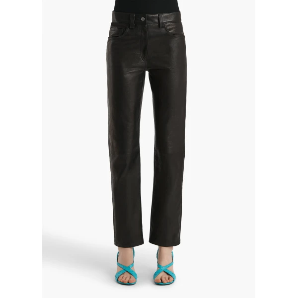 Callum Pant in Black Textured Lamb