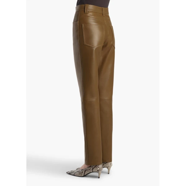 Dark Olive Leather trouser