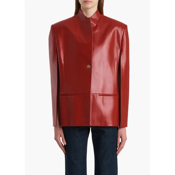Dolso Jacket in Deep Red Leather