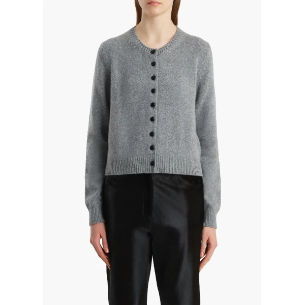 Everheart Cardigan in Fog with Leather Buttons