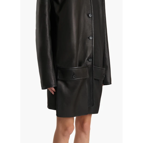 Black Washed Leather coat