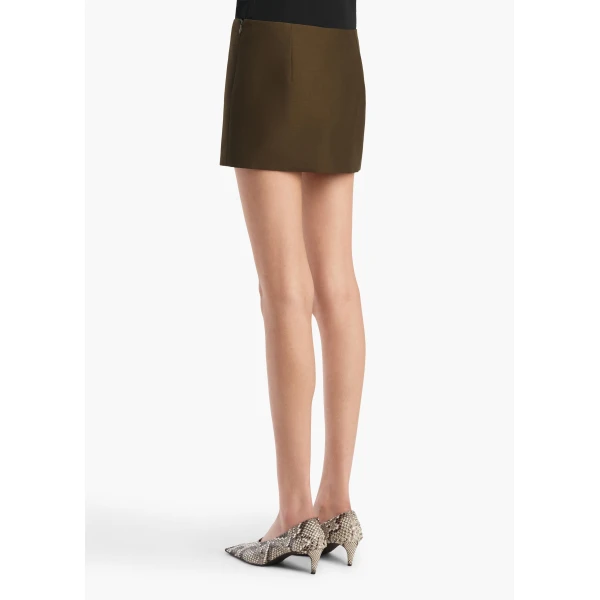 Dark Olive Wool Silk skirt