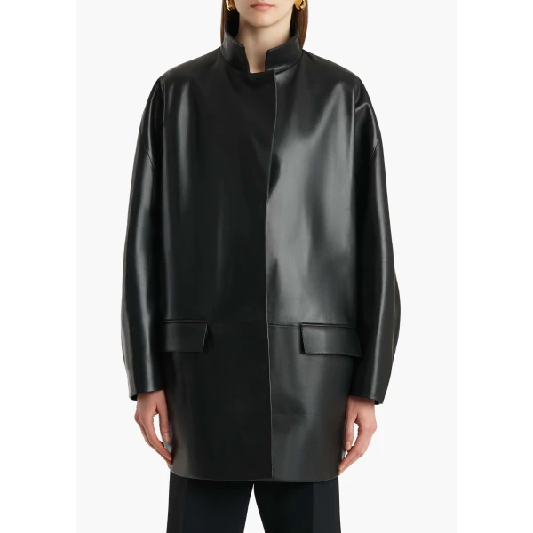 Mura Coat in Black Leather