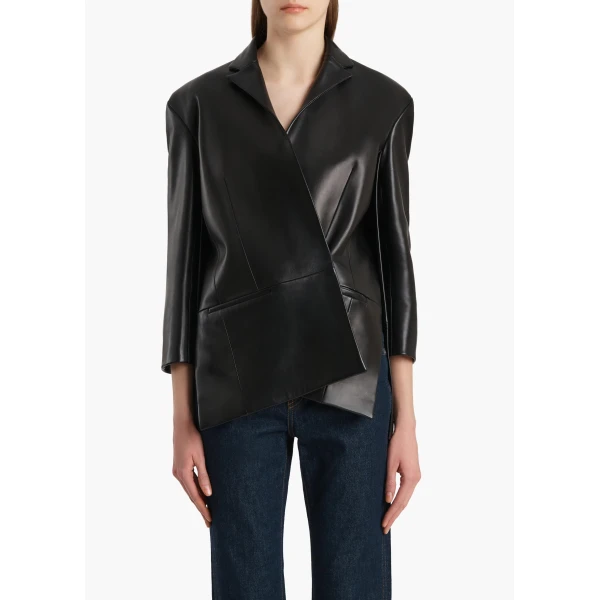Palto Jacket in Black Leather