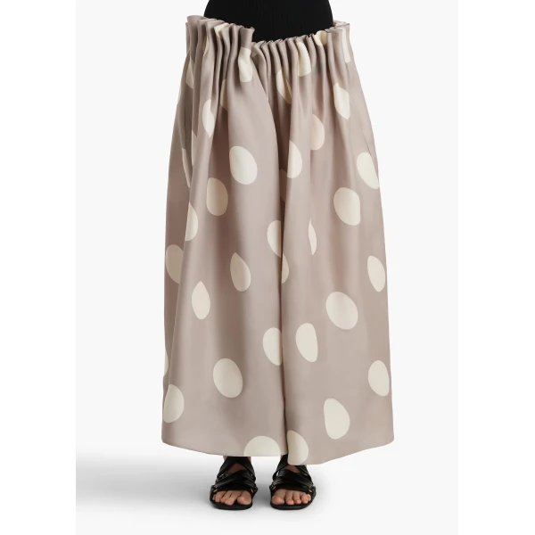 Riley Skirt in Tea Stain with White Dots