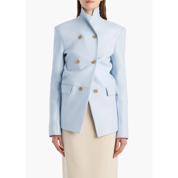Rolo Jacket in Sky Blue Leather