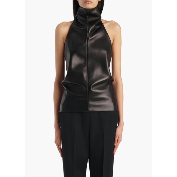 Rone Top in Black Leather
