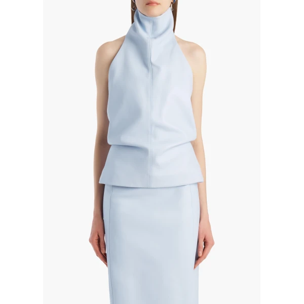 Rone Top in Sky Blue Leather