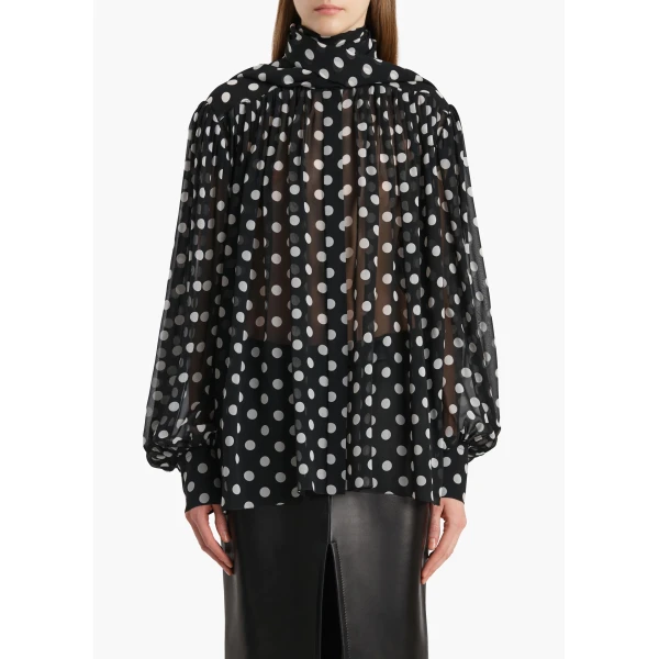 Vali Top in Black with White Dots