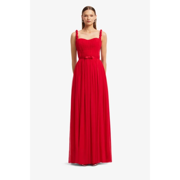 Angelina Ruffled Floor Length Dress