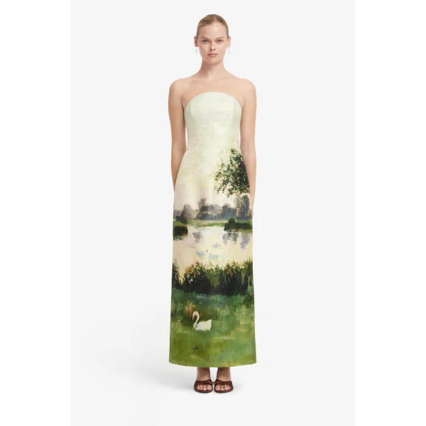 Ava Jacquard Bustier Maxi Dress