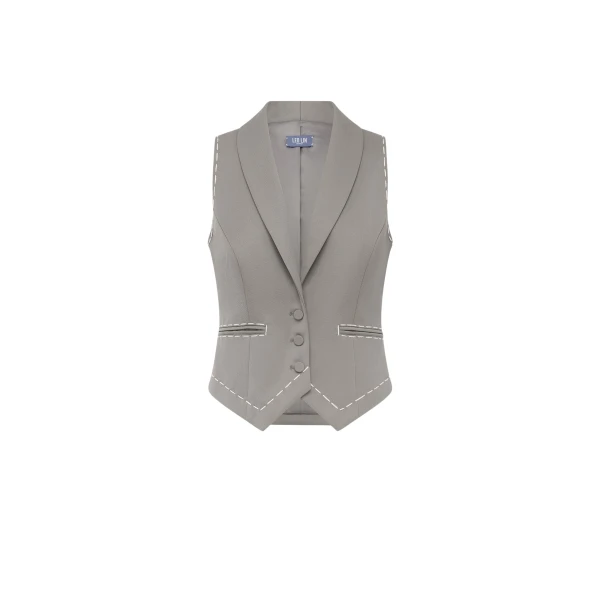 Leo Lin Charli Vest in Steel