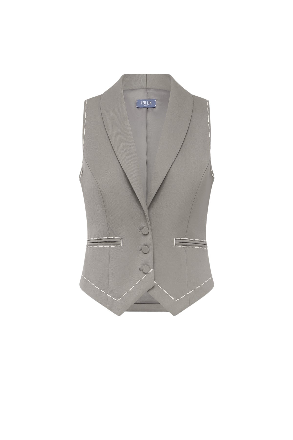 Leo Lin Charli Vest in Steel