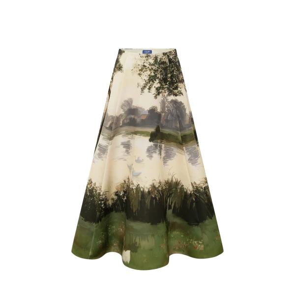 Elina Maxi Skirt in Serene Print