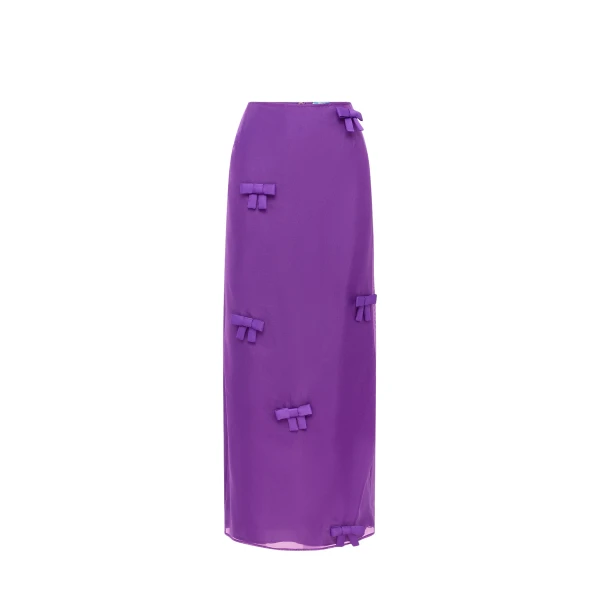 Leo Lin Jing Bow Maxi Skirt in Eminence