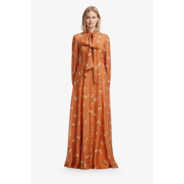 Lilith Tie Neck Maxi Dress