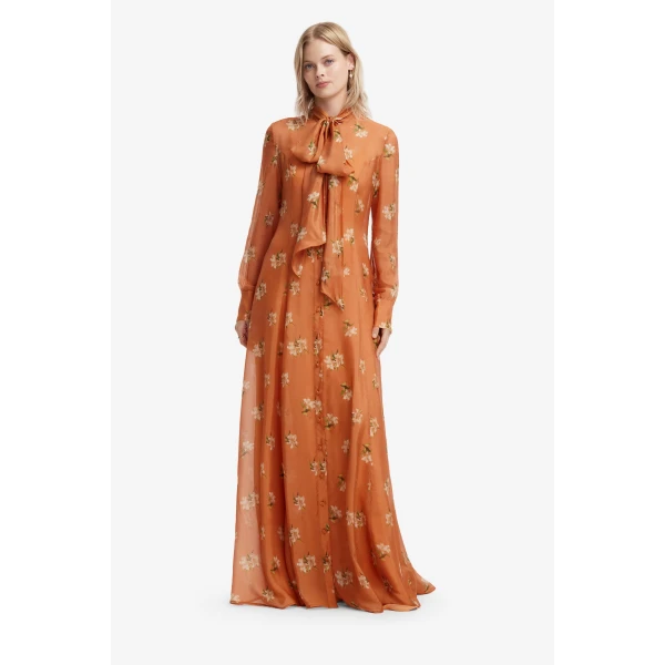 Lily Print in Ochre