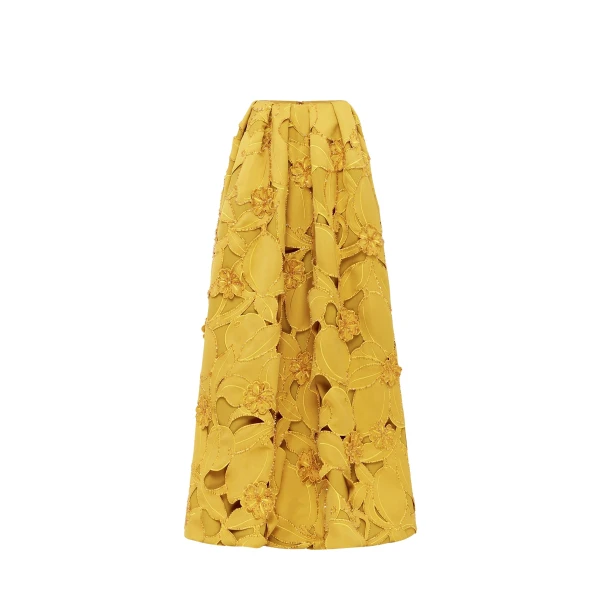 Leo Lin Victoria Embellished Puff Maxi Skirt in Opulence