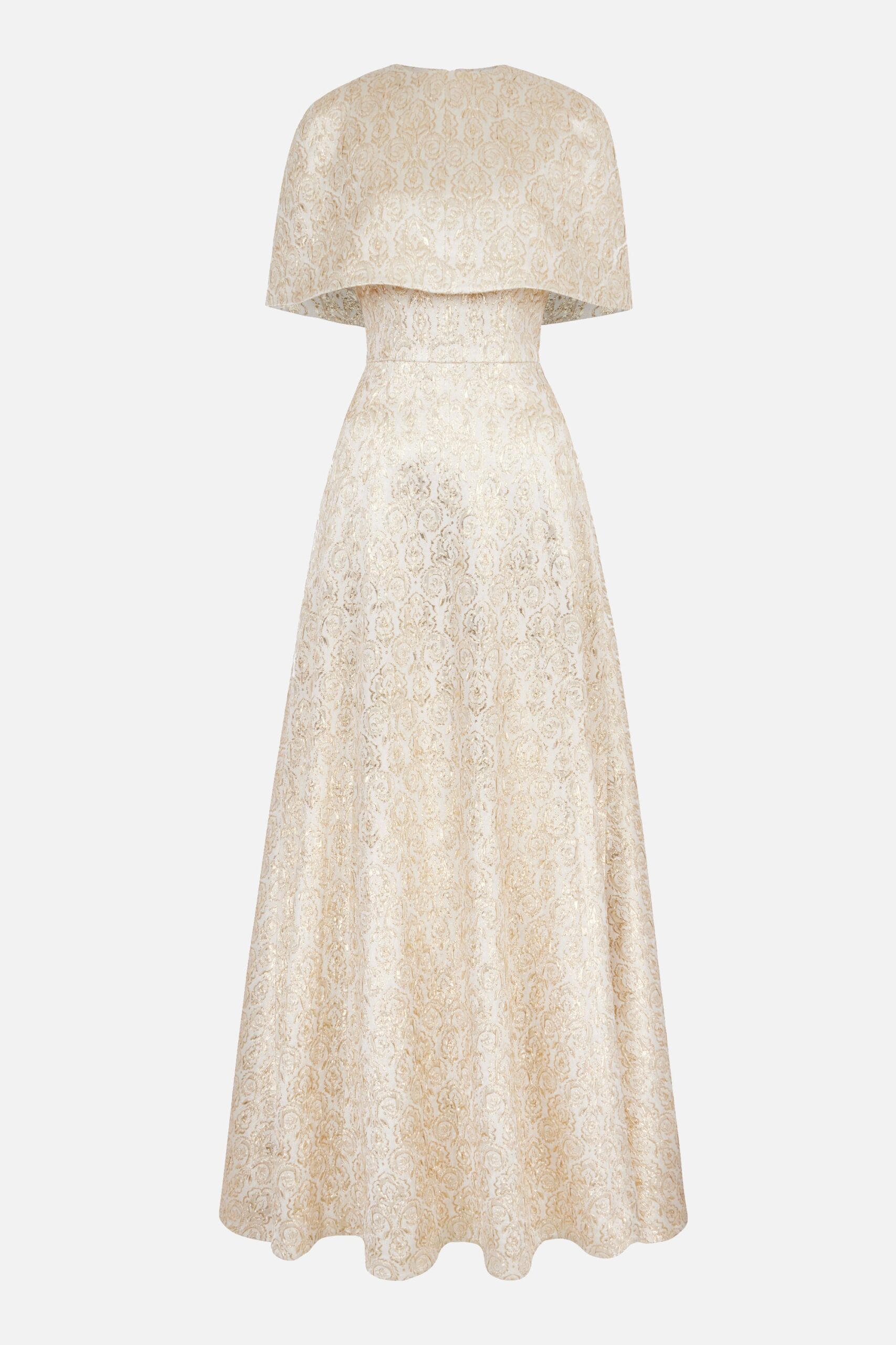 Emilia Wickstead Lucretia Dress in Gold Metallic Jacquard