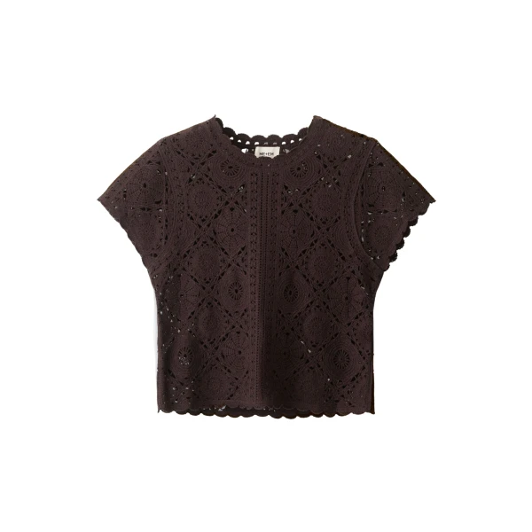 ME+EM ME+EM 2-in-1 Baby Tee in Cocoa Brown - Tops - Intelligent British Fashion at Coveti