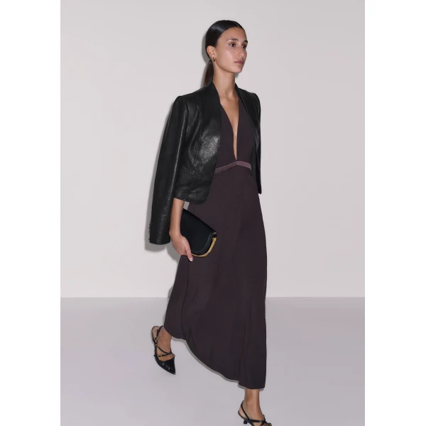 ME+EM ME+EM 2-in-1 Bias Maxi Dress in Cocoa Brown - Dresses - Intelligent British Fashion at Coveti