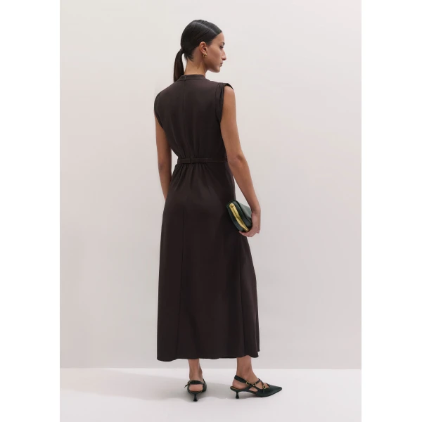 ME+EM ME+EM 2-in-1 Bias Maxi Dress in Cocoa Brown - Dresses - Intelligent British Fashion at Coveti