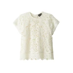 ME+EM ME+EM 2-in-1 Crochet Tee in Light Cream - Tops - Intelligent British Fashion at Coveti