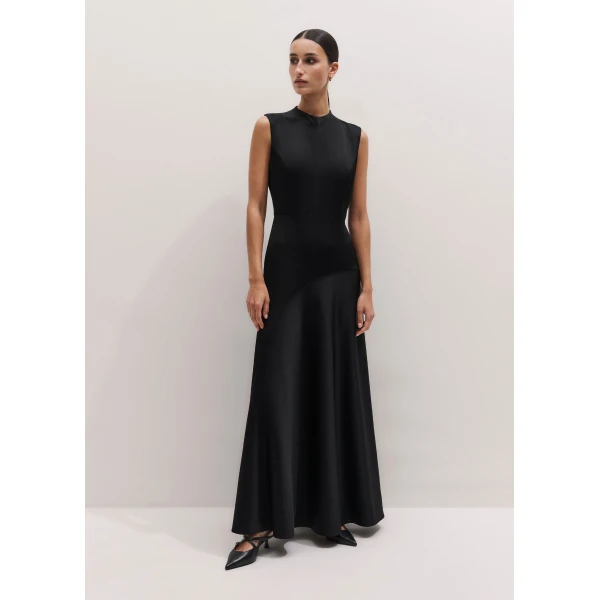 ME+EM ME+EM 2-in-1 Full-Length Dress in Black/Cream - Dresses - Intelligent British Fashion at Coveti