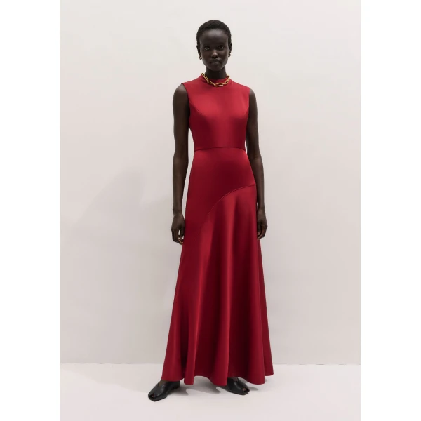 ME+EM ME+EM 2-in-1 Full-Length Dress in Pomegranate Red/Pink - Dresses - Intelligent British Fashion at Coveti