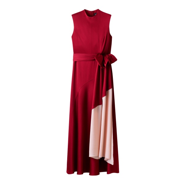ME+EM ME+EM 2-in-1 Full-Length Dress in Pomegranate Red/Pink - Dresses - Intelligent British Fashion at Coveti
