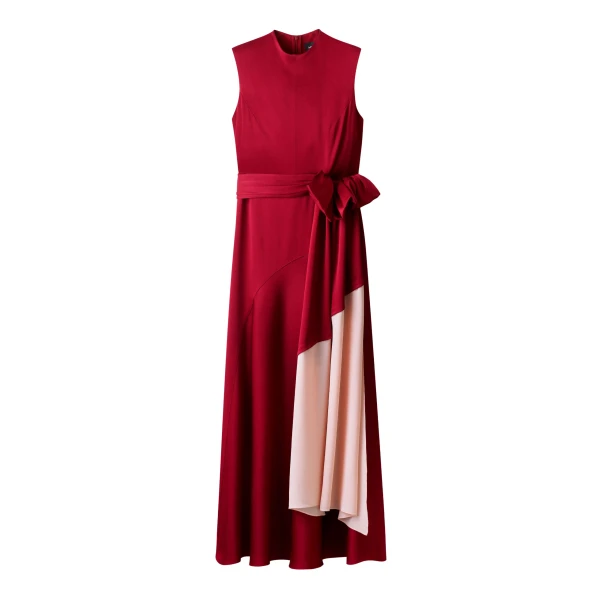 ME+EM ME+EM 2-in-1 Full-Length Dress in Pomegranate Red/Pink - Dresses - Intelligent British Fashion at Coveti
