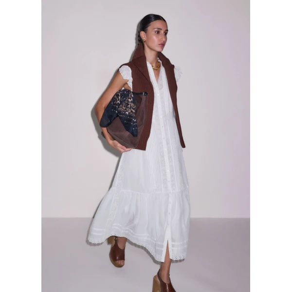 ME+EM ME+EM 2-in-1 Maxi Dress in Soft White - Dresses - Intelligent British Fashion at Coveti