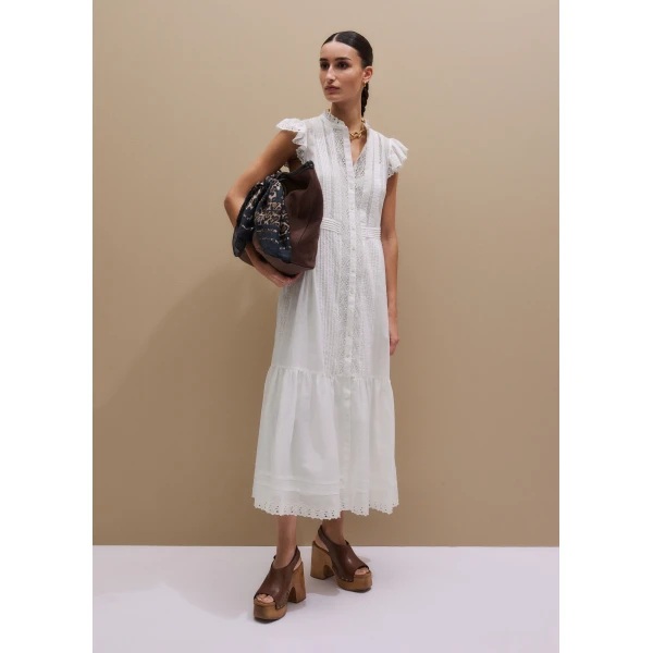 ME+EM ME+EM 2-in-1 Maxi Dress in Soft White - Dresses - Intelligent British Fashion at Coveti