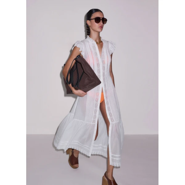ME+EM ME+EM 2-in-1 Maxi Dress in Soft White - Dresses - Intelligent British Fashion at Coveti