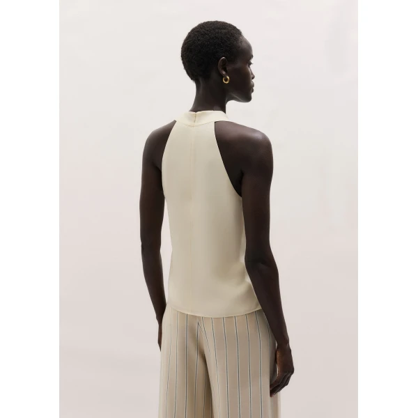 ME+EM ME+EM 2-in-1 V-Neck Cami Top in Light Cream - Tops - Intelligent British Fashion at Coveti