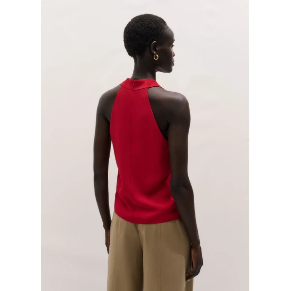 ME+EM ME+EM 2-in-1 V-Neck Cami Top in Ruby Red - Tops - Intelligent British Fashion at Coveti