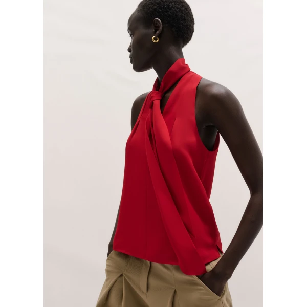 ME+EM ME+EM 2-in-1 V-Neck Cami Top in Ruby Red - Tops - Intelligent British Fashion at Coveti