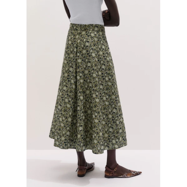 ME+EM ME+EM A-Line Maxi Skirt in Green/Multi - Skirts - Intelligent British Fashion at Coveti