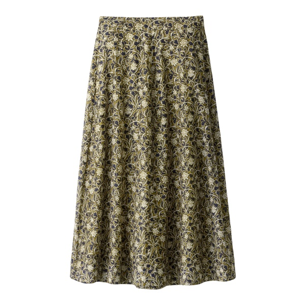 ME+EM ME+EM A-Line Maxi Skirt in Green/Multi - Skirts - Intelligent British Fashion at Coveti