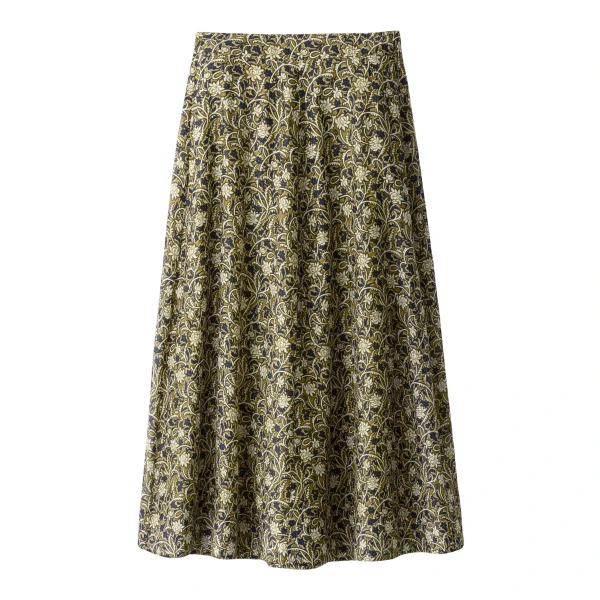 ME+EM ME+EM A-Line Maxi Skirt in Green/Multi - Skirts - Intelligent British Fashion at Coveti