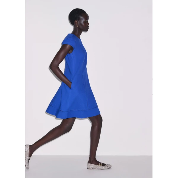 ME+EM ME+EM A-Line Mini Dress in Intense Blue - Dresses - Intelligent British Fashion at Coveti