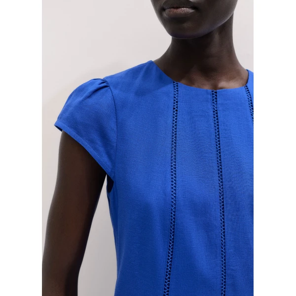 ME+EM ME+EM A-Line Mini Dress in Intense Blue - Dresses - Intelligent British Fashion at Coveti