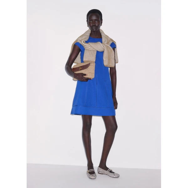 ME+EM ME+EM A-Line Mini Dress in Intense Blue - Dresses - Intelligent British Fashion at Coveti