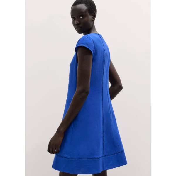 ME+EM ME+EM A-Line Mini Dress in Intense Blue - Dresses - Intelligent British Fashion at Coveti