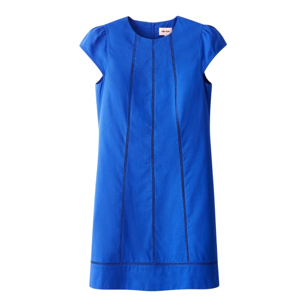 ME+EM ME+EM A-Line Mini Dress in Intense Blue - Dresses - Intelligent British Fashion at Coveti