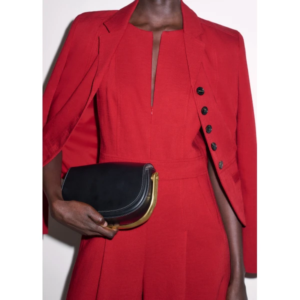 ME+EM ME+EM AM-PM Wide-Leg Jumpsuit in Ruby Red - Jumpsuit - Intelligent British Fashion at Coveti